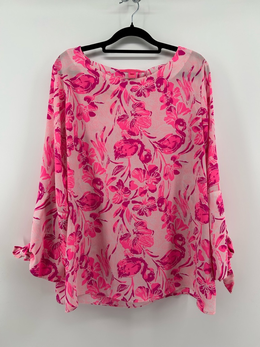 Lilly Pulitzer Langston Coral Reef Tint Flamingle blouse